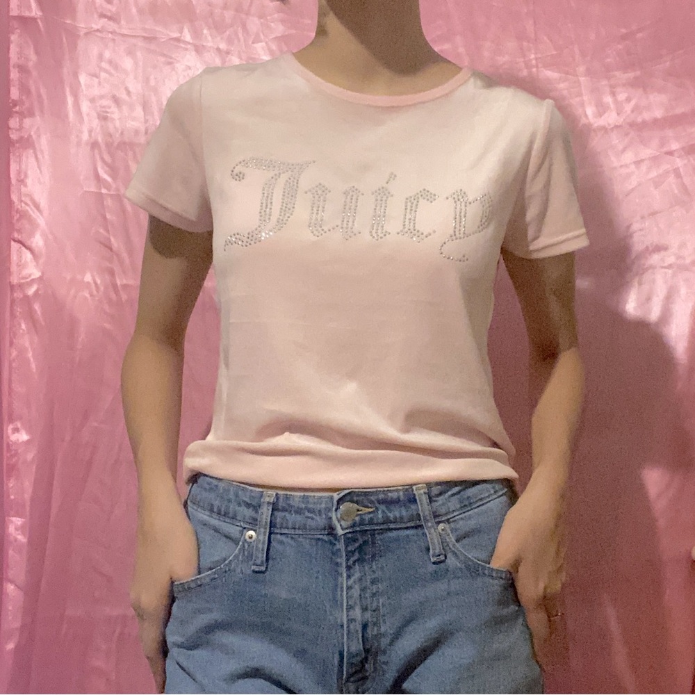 Y2K Juicy Couture Baby Pink Velour Top